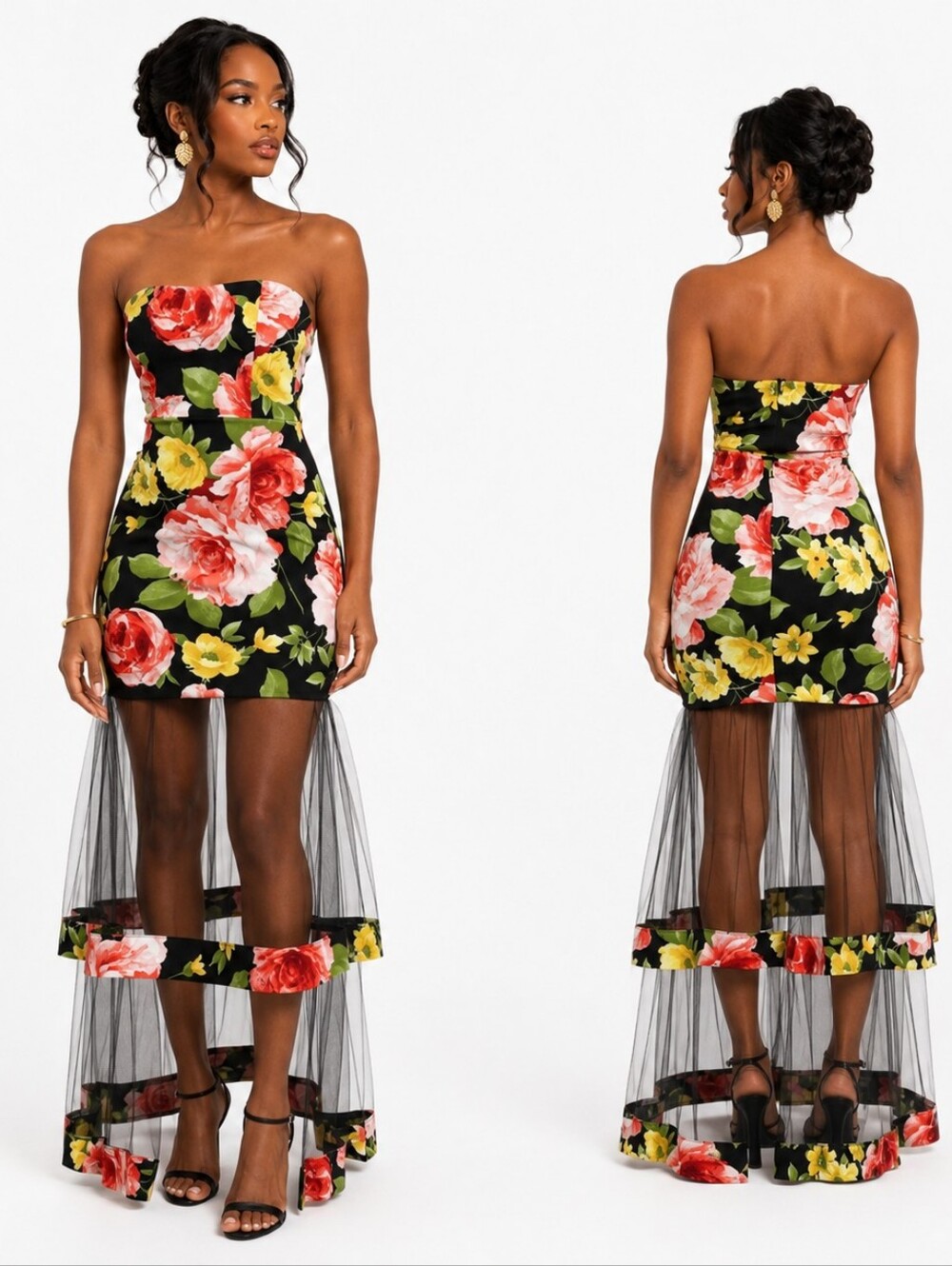BLACK FLORAL DRESS - Picture 7 of 7